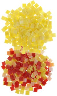 500 Pcs Glasvocht Glas Mozaïek Tegels Voor Mozaïek Maken Kids Ambachten Rood Geel