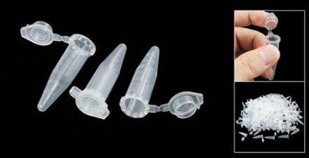 500 Pcs Laboratorium Clear White Mark Gedrukt Plastic Centrifugebuis 1.5Ml