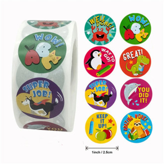 500 Pcs Reward Stickers Motivational Stickers Roll for Kids for School Reward Students Teachers Cute Animals Stickers Labels