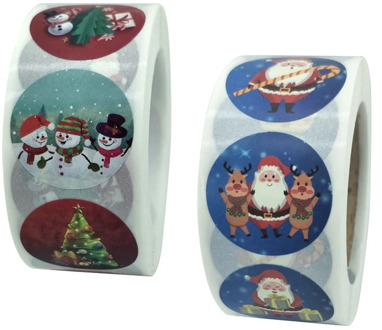 500 Pcs/Roll Merry Christmas Round 1 inch Stickers Christmas Sticker Holiday Gift Sticker Envelope Seal Sticker