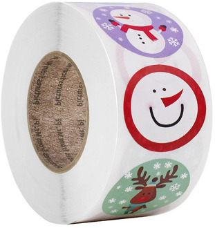 500 Pcs/Roll Merry Christmas Snowman Label Sealing Sticker Round Gift Candy Box Homemade Cookies Bag Sealing Decoration Decals