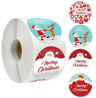 500 pcs/roll, Merry Christmas sticker, Santa snowflake sticker, self-adhesive seal label, Christmas, New Year party decoration