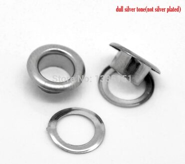 500 Sets Silver Tone Schoen Schoenveter Oogjes 8mm x 4mm 8mm (3/8 "x 1/8") J1296