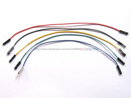 500 stks jumper draad vrouw-vrouw 1 pin pitch 2.54mm 5 kleuren 20 cm 8"