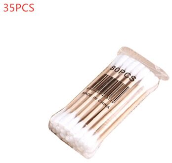 500 Stks/pak Houten Handvat Wattenstaafje Make Supplies Sieraden Schoon Dubbele Hoofd Wattenstaafjes Oor Neus Cleaning Tools 35stk