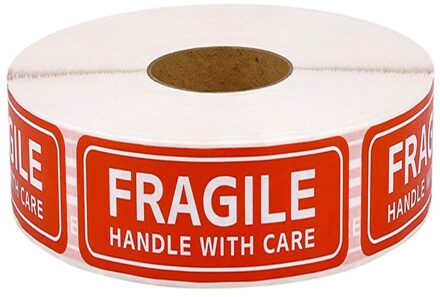 500 Stks/partij Fragiele Waarschuwing Label Sticker Logistiek Accessoires Waarschuwings Bord Handvat Met Zorg Houden Express Label Lijm 150stk