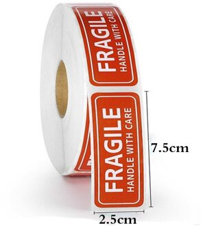 500 Stks/partij Fragiele Waarschuwing Label Sticker Logistiek Accessoires Waarschuwings Bord Handvat Met Zorg Houden Express Label Lijm 500stk