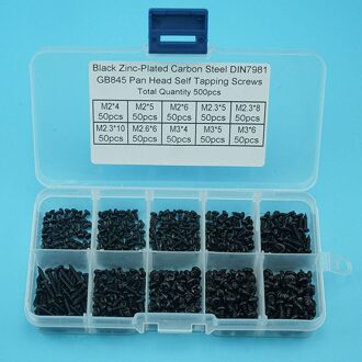 500 Stks/set M2 M2.3 M2.6 M3 Mix Pa Phillips Hoofd Micro Schroeven Ronde Kop Zelftappende Elektronische Kleine Hout schroeven Kit