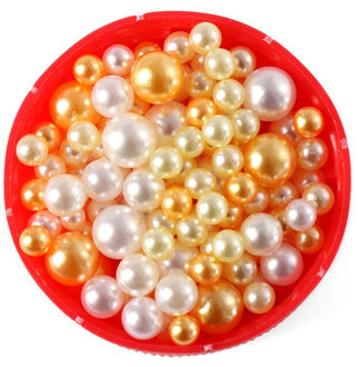 500 stks/zak 2.5-5mm Mix Rainbow Kleur Ronde UV Hars Geen Gat Imitatie Parel Kralen Losse Kralen Vrouwen diy Sieraden Ketting Maken geel