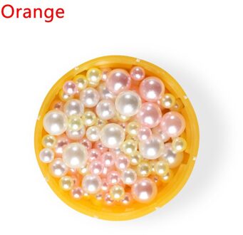 500 stks/zak 2.5-5mm Mix Rainbow Kleur Ronde UV Hars Geen Gat Imitatie Parel Kralen Losse Kralen Vrouwen diy Sieraden Ketting Maken oranje