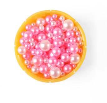 500 stks/zak 2.5-5mm Mix Rainbow Kleur Ronde UV Hars Geen Gat Imitatie Parel Kralen Losse Kralen Vrouwen diy Sieraden Ketting Maken roze