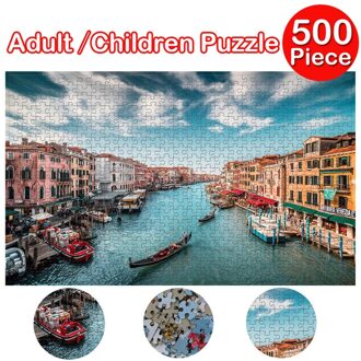 500 Stuk Venetië Op De Water Themeadult Kinderen Puzzel Beste Holidaygifttoy Voor Kid Mooie Kerst Patroon Puzzel