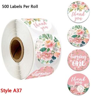 500 Stuks Bloemen Liefde Dank U Stickers Bruiloft Scrapbooking Verpakking Seal Label A37