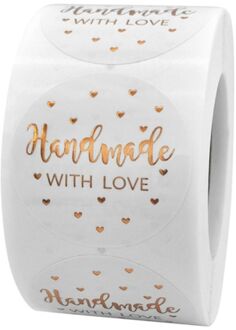 500 Stuks Dank U Handgemaakt Met Liefde Stickers Seal Label Voor Wedding Christmas Pakket Envelop Briefpapier Sticker 5AC203149-2