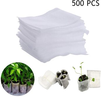 500 Stuks Kwekerij Potten Zaad-Raising Zakken Niet-geweven Tuin Supply 8x10cm 500stk