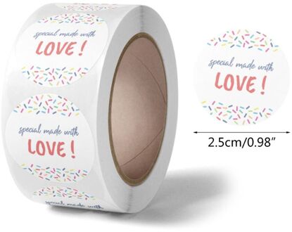 500 Stuks Speciale Gemaakt Met Liefde Sticker Seal Label Voor Pakket Envelop Briefpapier 01