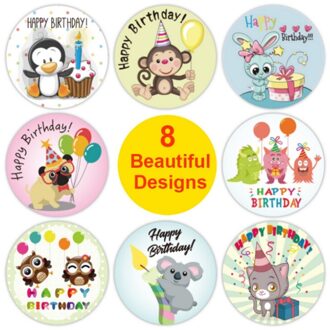 500 Stuks Verjaardag Dank U Stickers 8 Ontwerpen Voor Bruiloft Gunsten En Partij Handgemaakte Stickers Envelop Seal Briefpapier Sticker