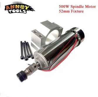 500 W DC spindel motor + BEUGEL ER11 collet 52mm diameter 12-48 V 0.5KW CNC Carving Frezen lucht koud Spindel Motor Voor Graveren