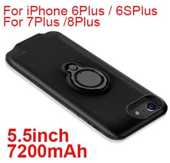 5000/7200mAh Externe Batterij Opladen Case Voor iPhone 6 6s 7 8 Power Bank Charger Case Voor iPhone 7 8 6 6S Plus Ring Houder 6P 6sP 7P 8P 7200