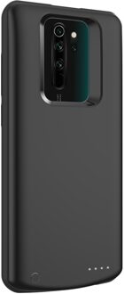 5000 Mah Siliconen Shockproof Acculader Case Voor Xiaomi Redmi Note 8 Pro Slim Externe Power Bank Opladen Terug Volledige cover zwart