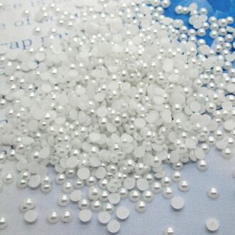 5000 stks 3mm Wihte Half Ronde Parel Kralen Plaksteen Plakboek Craft Cabochon Kawaii DIY Embellishments Accessoires