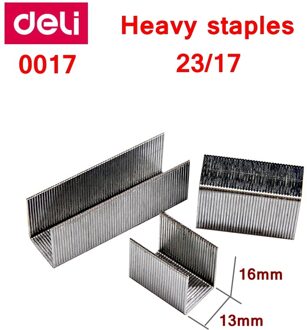 5000 Stks/partij Deli 0017 Zware Nietjes 23/17 Nietjes 13X16Mm Nietjes Breedte 13Mm Hoogte 16Mm Capaciteit 120 Pagina 'S 70G Papers