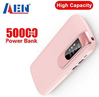 50000 mAh Power Bank Portable Phone Charger Large Capacity Powerbank Outdoor Travel LCD Digital Display LED Lighting Poverbank