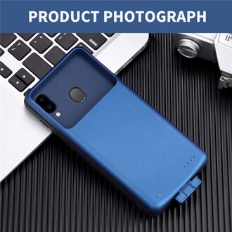 5000mAh A30 Slanke Batterij Case Magnetische Acculader Case Voor Samsung Galaxy A20 a30 shockproof Uitgebreide Split power bank case Blauw
