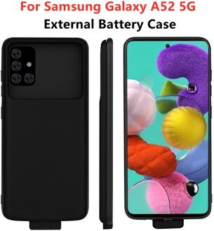 5000Mah Batterij Oplader Gevallen Voor Samsung Galaxy A52 5G Power Bank Case Externe Opladen Cover Voor Samsung A52 batterij Case A52 5G zwart