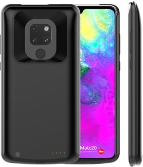 5000Mah Batterij Oplader Telefoon Case Voor Huawei Mate 20 Externe Battery Backup Charger Power Bank Beschermende Telefoon Cover zwart