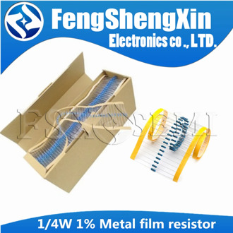 5000pcs/lot 1/4W 1% Metal film resistor 1R~1M 100R 220R 330R 1K 1.5K 2.2K 3.3K 4.7K 10K 22K 47K 100K 100 220 330 1K5 2K2 3K3 4K7