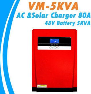 5000W Pure Sine Wave Solar Hybrid Inverter MPPT 80A Solar Panel Charger and AC Charger All in One for Max 4000W 500V Solar Input