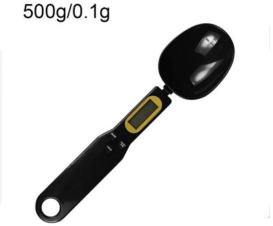 500G/0.1G Elektronische Maatlepel Precieze Draagbare Lcd Digitale Keukenweegschaal Maatlepel Wegen Apparaat Display Tool zwart