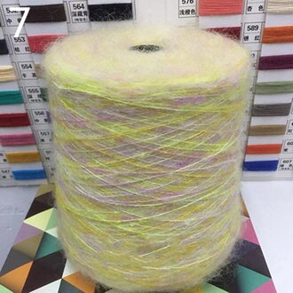 500G Segment Geverfd Mohair Garen Haak Huidvriendelijke Baby Wol Draad Voor Diy Hand Breien Trui Shawl Regenboog puffy Garen 7-500g-DG