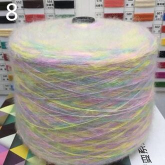 500G Segment Geverfd Mohair Garen Haak Huidvriendelijke Baby Wol Draad Voor Diy Hand Breien Trui Shawl Regenboog puffy Garen 8-500g-DR