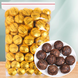 500G Yunnan Pu'er Tea Mini Compressed Mini Puer Tea Fragrance of Glutinous Rice Cooked Tea Mellow Tea Bag Waxy Brick Tea in Bulk