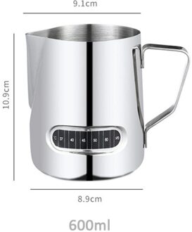 500Ml/17Oz Rvs Melk Opschuimen Kruik Met Thermometer Pull Bloem Cup Melk Pot Melk Opschuimen Frother pitcher Koffie Latt