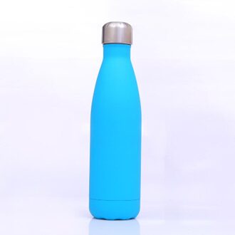 500Ml 304 Rvs Bowling Cup Mode Vacuüm Thermos Outdoor Draagbare Sport Thermische Water Drinken Fles pauw blauw
