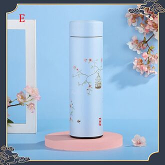 500Ml Chinese Klassieke Stijl Vacuüm Waterfles Met Filter Draagbare Isolatie Cup Winter Drinken Fles Jaar Cadeau geel