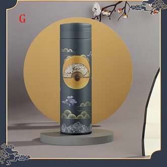 500Ml Chinese Klassieke Stijl Vacuüm Waterfles Met Filter Draagbare Isolatie Cup Winter Drinken Fles Jaar Cadeau Paars