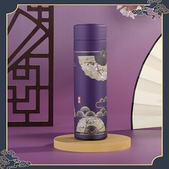 500Ml Chinese Klassieke Stijl Vacuüm Waterfles Met Filter Draagbare Isolatie Cup Winter Drinken Fles Jaar Cadeau Rood