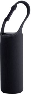 500Ml Draagbare Warmte Geïsoleerde Cup Sleeve Case Travel Water Fles Covers Protector Opbergtas Met Touw Thermos Cover zwart