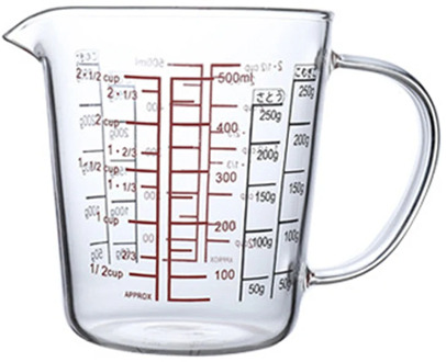 500Ml Glass Measuring Cup Milk Jug Heat Resistant Glass Cup Measure Jug Creamer Scale Cup Tea Coffee Micro-wave Safe