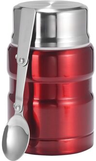 500Ml Grote Capaciteit Thermoskan Roestvrijstalen Pot Lunchbox Voedsel Soep Container Voedsel Fles Rood
