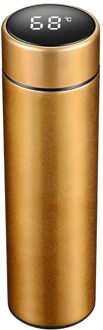 500Ml Intelligente Thermosfles Thermosflessen Temperatuur Display Lcd Thee Water Mok Rvs Geïsoleerde Fles Cup Goud
