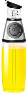 500Ml Kwantitatieve Druk Olie Fles Dispenser Meetbare Glazen Fles Olie Kruiden Container Voor Keuken Koken Gereedschap 250ml grijs