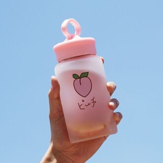 500Ml Leuke Fruit Glas Water Fles Creatieve Kawaii Cartoon Aardbei Afdrukken Lekvrij Reizen Koffie Melk Cup Flessen 1