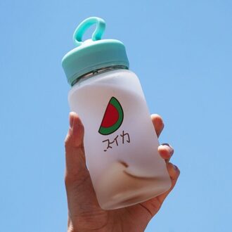 500Ml Leuke Fruit Glas Water Fles Creatieve Kawaii Cartoon Aardbei Afdrukken Lekvrij Reizen Koffie Melk Cup Flessen 2