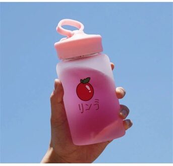 500Ml Leuke Fruit Glas Water Fles Creatieve Kawaii Cartoon Aardbei Afdrukken Lekvrij Reizen Koffie Melk Cup Flessen 4