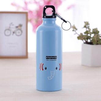500Ml Mooie 500Ml Sport Water Fles Draagbare Sport Drinkfles Camping Wandelen Fles Met Handvat School Kids Water fles olifant 500ml